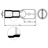 Dimension drawing — Insulated male push-on connectors, WI...BPCV type
