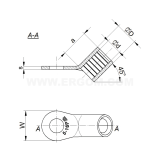 Dimension drawing — Angle ring terminals, K45O type