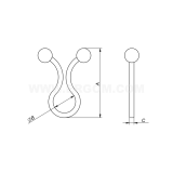 Dimension drawing — Twist ties, US type