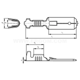 Dimension drawing — Male push-on connectors with spring protection WZJ...NC type