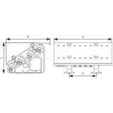 Dimension drawing — Distribution blocks, BRS type  500V