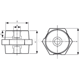 Dimension drawing — LV support insulators, IWP type