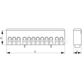 Dimension drawing — Insulated brass protective ground terminals, MZOI-N 12x10