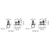 Dimension drawing — Grounding clamps, OU 18-60, OU 60-120 type