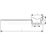 Dimension drawing — Holders for round and flat cables, UP type