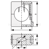 Dimension drawing — Uchwyty instalacyjne typu UI