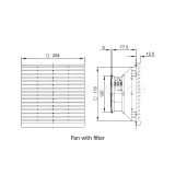 Dimension drawing — Fan, WRF 105/230
