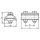 Dimension drawing — Branch clamps for uninsulated overhead power lines, ZLN.../2A type