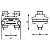Dimension drawing — Dead-end clamps, UP/A type