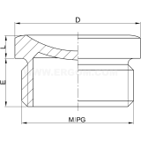 Dimension drawing — Hole plug, DZ2, DZ2...M type