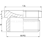 Dimension drawing — Hole plug, DZ, DZ...M type