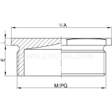 Dimension drawing — Hole plug, MDZ, MDZ...M type