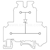 Dimension drawing — Special double-circuit connector, ZJUD-D24 V