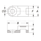 Dimension drawing — Fasteners, E1 type