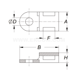Dimension drawing — Fasteners, E2 type