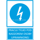 TZN - PRACUJ TYLKO POD NADZOREM OSOBY UPOWAŻNIONEJ"