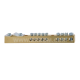 Brass protective ground terminals, MZO 5x4/3x10/16/35 type, mounted directly to the base