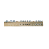Brass protective ground terminals, MZO 5x4/3x10/35 type, mounted directly to the base