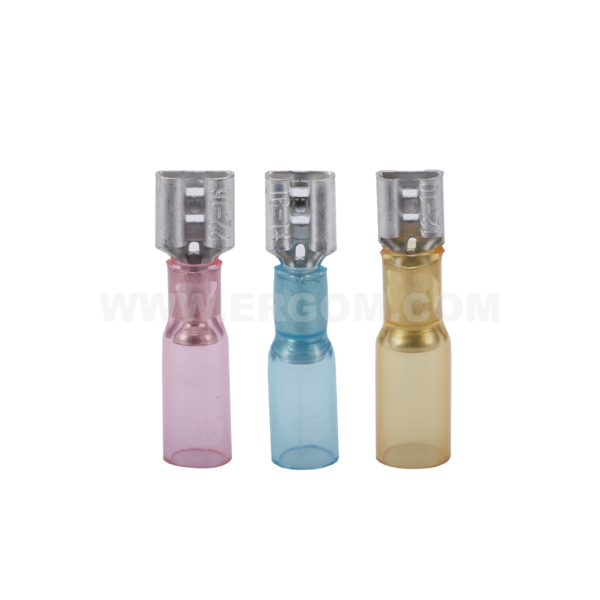 Insulated female push-on connectors in heat-shrink insulation, NIT type