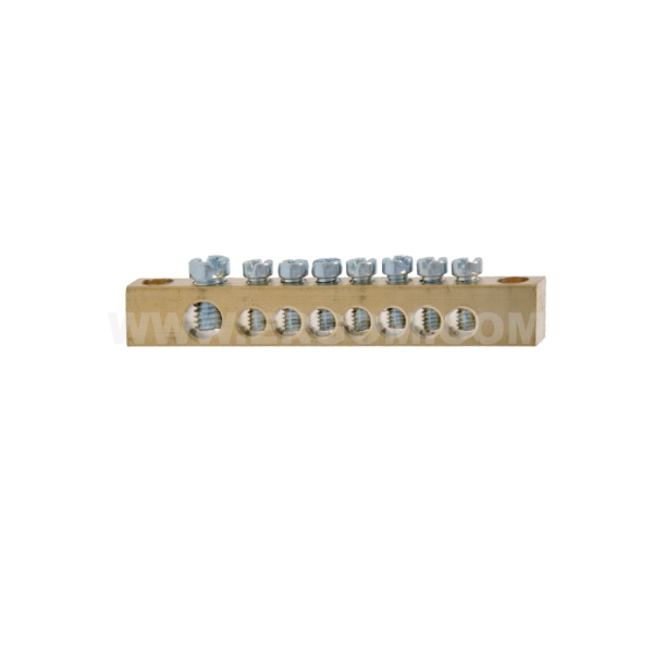Brass protective ground terminals, MZO 7x4/16 type, mounted directly to the base