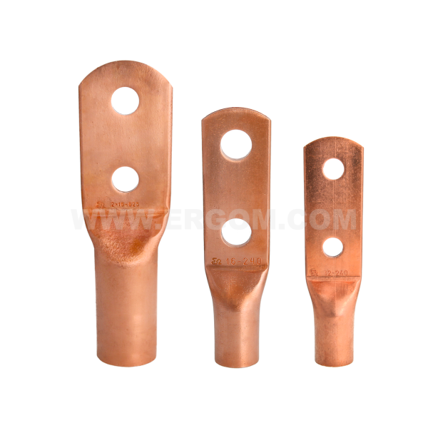 Tubular cable lugs for 2 bolts KM ... 2X type