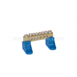Brass protective ground terminals, MZO-P 4x4/2x10 type, mounted to the base through insulation element