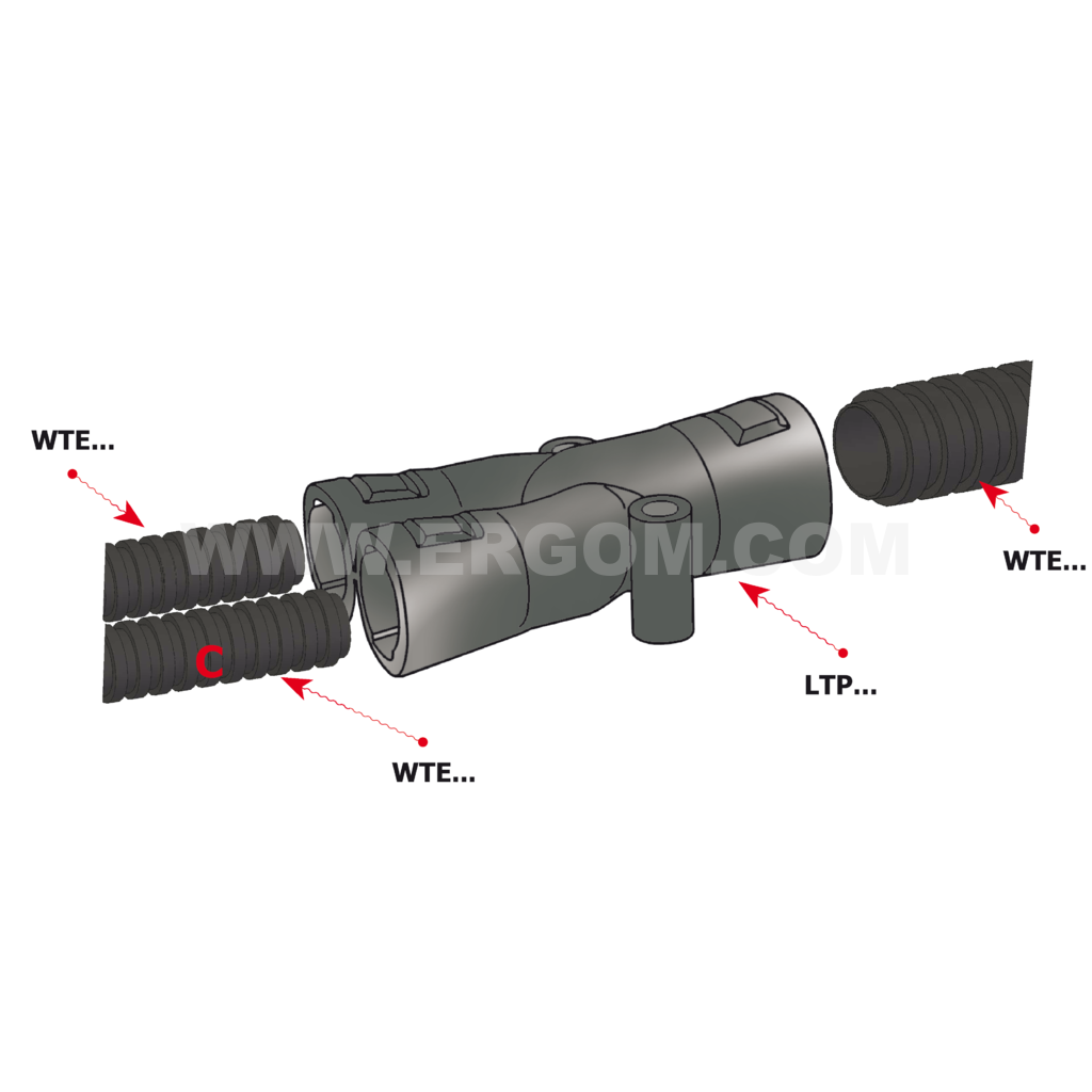 Straight T-connection, LTP IP66 type