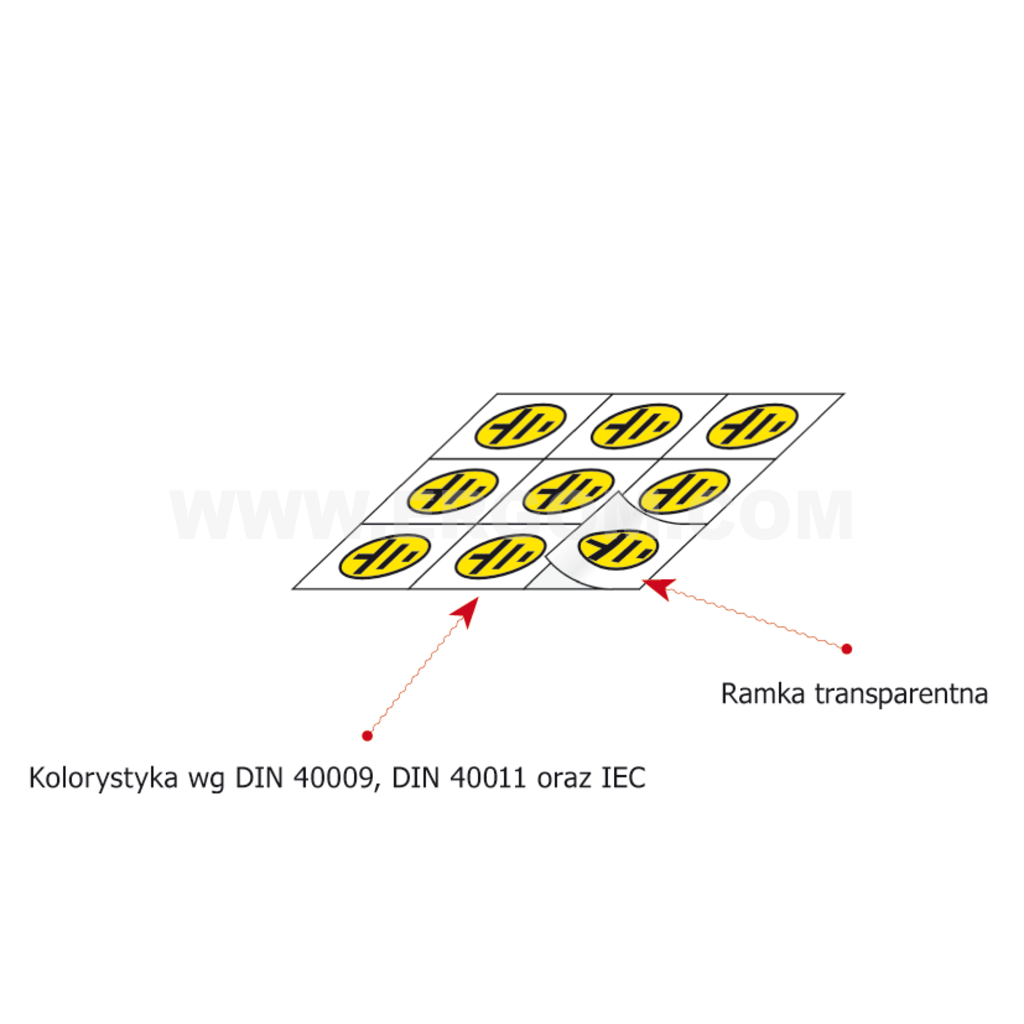 Znaki samoprzylepne typu ZS D 10