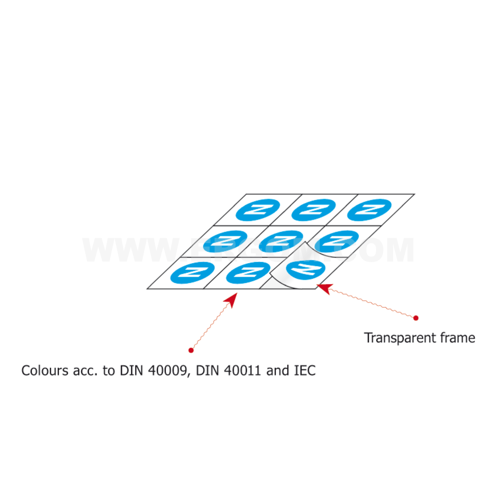 Self-adhesive markers, ZS D 12 type